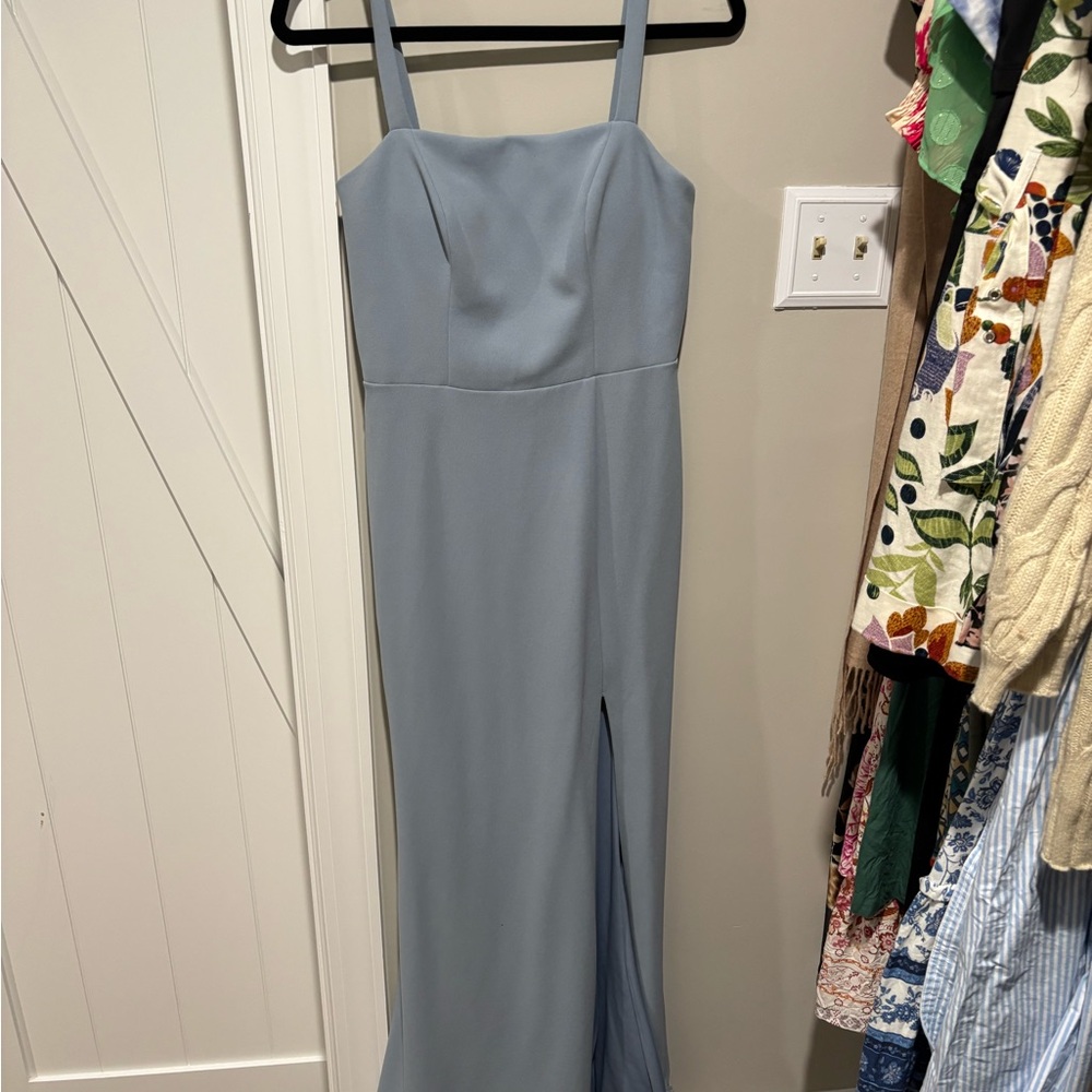 Elegant Blue Sleeveless Dress